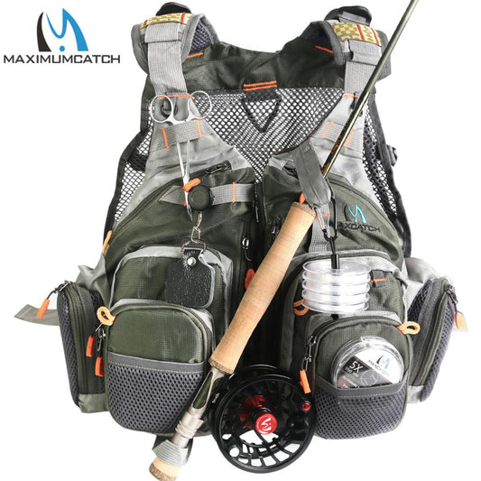 Maximumcatch Fly Fishing Vest With Multifunction Pockets Adjustable-size Mesh Fishing Backpack Fly Fishing Jacket