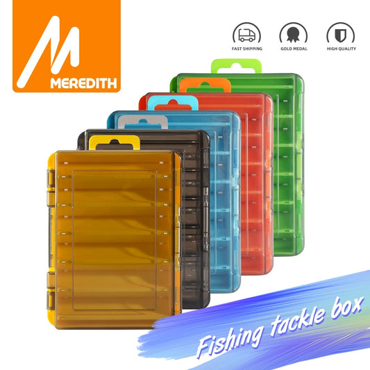MEREDITH Fishing Box 12 Compartments Fishing Accessories Lure Hook Boxes Storage Double Sided High Strength Fishing Tackle Box