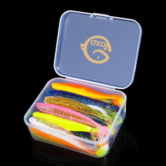 QXO Fishing Soft Lure Worm With Box Silicone Bait Swimbait Streamer Sea Fishing Spoon Lure 7cm 10cm Wobbler Set