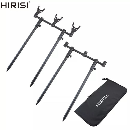 Carp Fishing Rod Pod Set for 3 Fishing Rods Bank Stick 40-70cm and Buzz Bar in Carry Bag