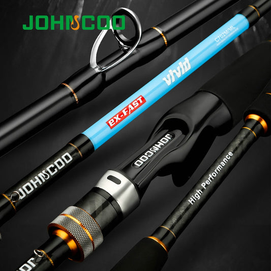 JOHNCOO VIVID UL/L M/ML Spinning Rod Solid Tip 2.1m 1.92m Trout Rod Fast Action Carbon Rod for Light Jigging Fishing Rod Perch